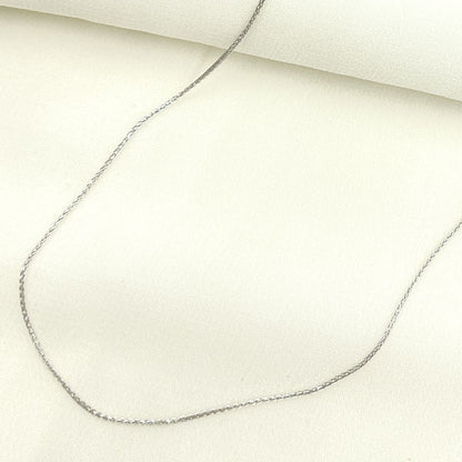 14K Solid White Gold Wheat Chain