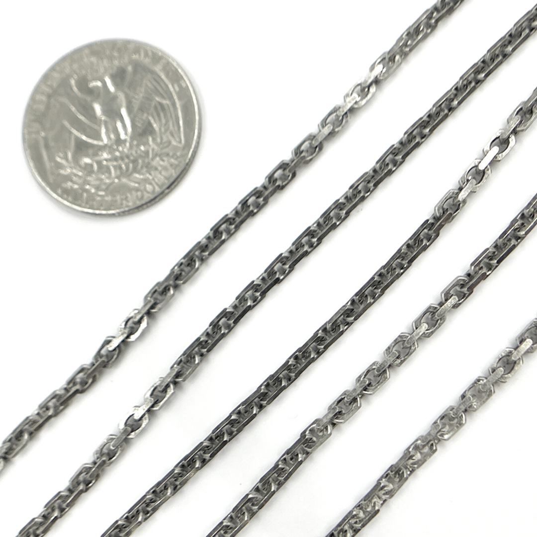 Oxidized Sterling Silver Thick Box Chain