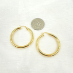 Load image into Gallery viewer, GER163. 14K Solid Gold Hollow Smooth Hoop
