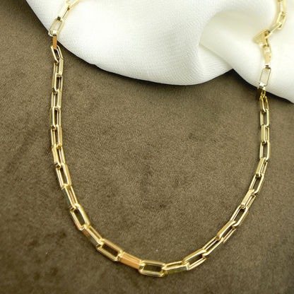 14K Solid Gold Flat Box Link Chain