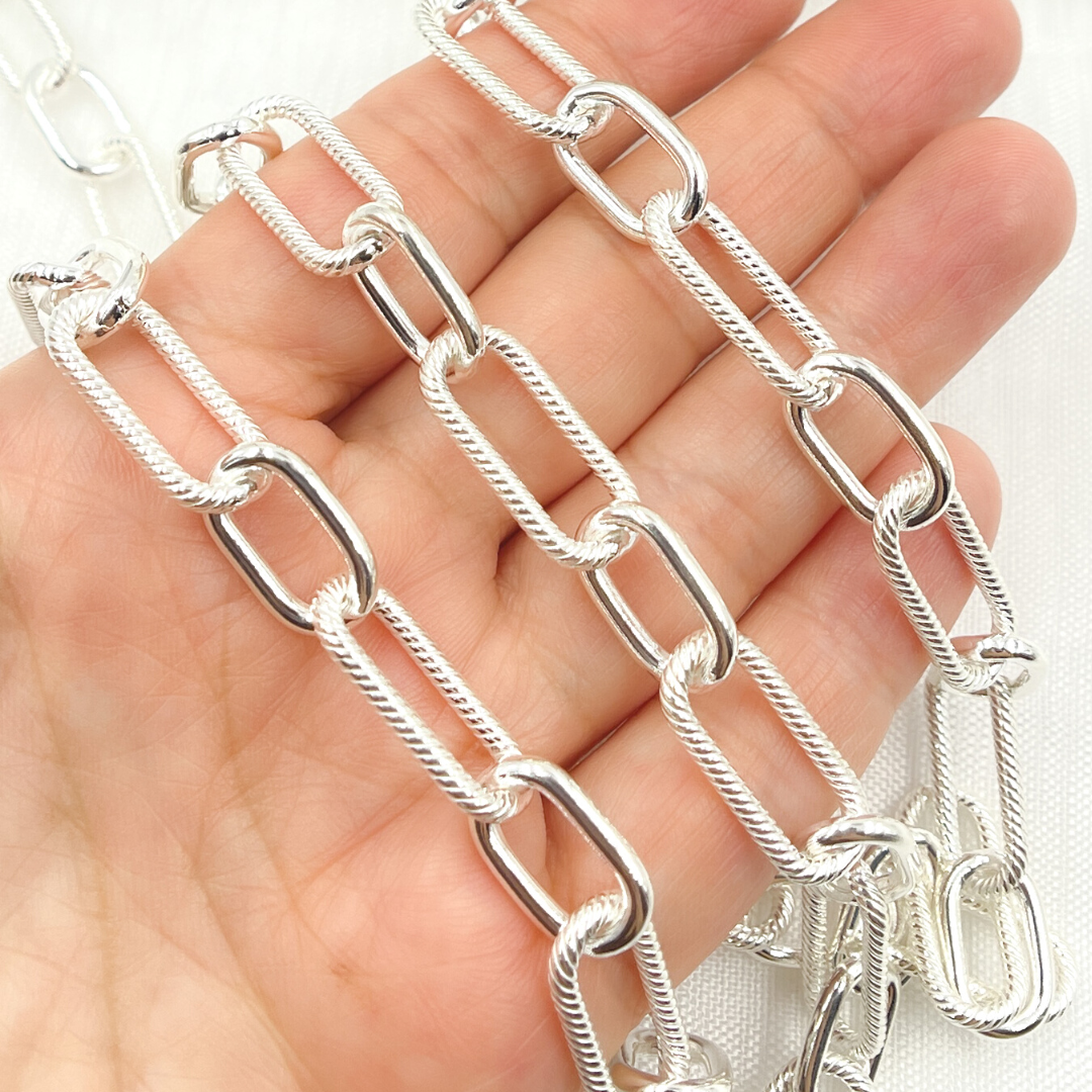 925 Sterling Silver Paperclip Chain. V147SS