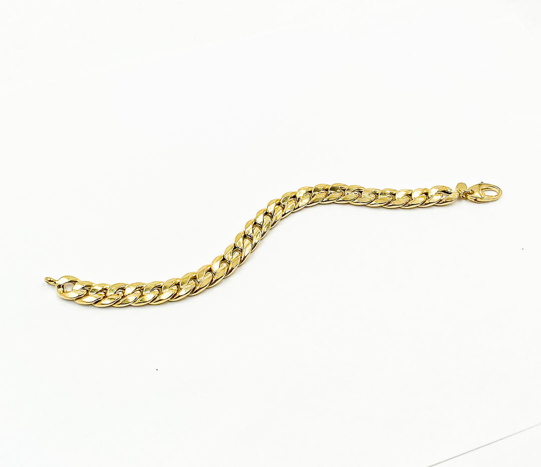 14k Gold Curb Bracelet. 14K Solid Gold Curb Bracelet