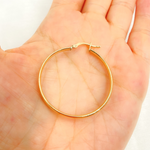 Load image into Gallery viewer, 14K Solid Gold Hollow Hoop