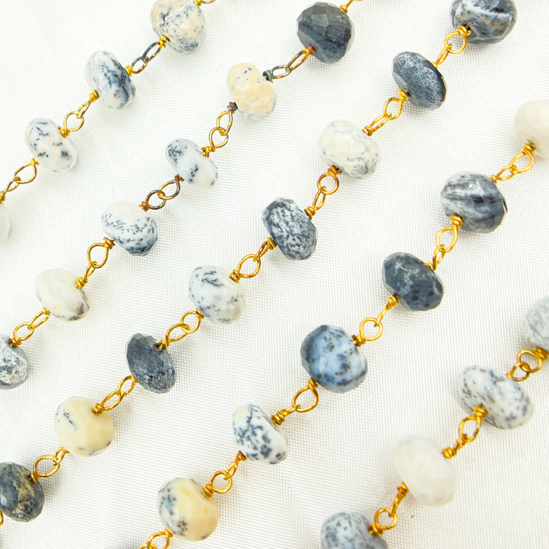 Dendrite Opal Gold Plated Wire Chain