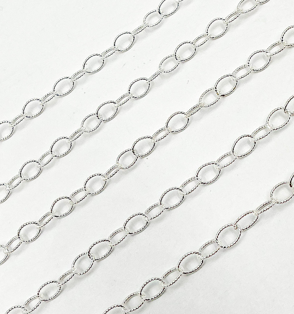 925 Sterling Silver Twisted RoundLink Chain. V105SS