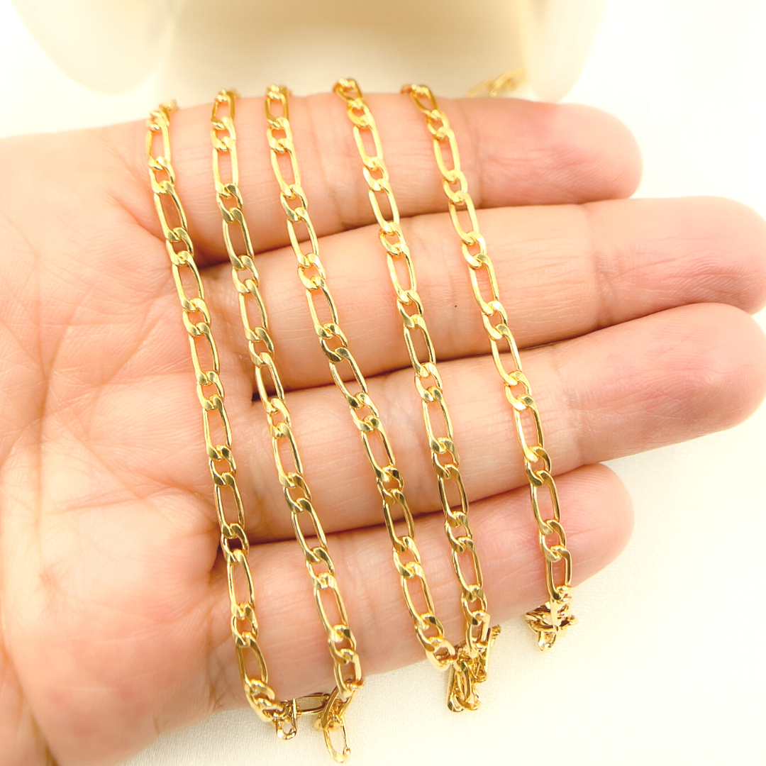 14K Yellow Gold Filled Figaro Style Chain. 2911CHRGF