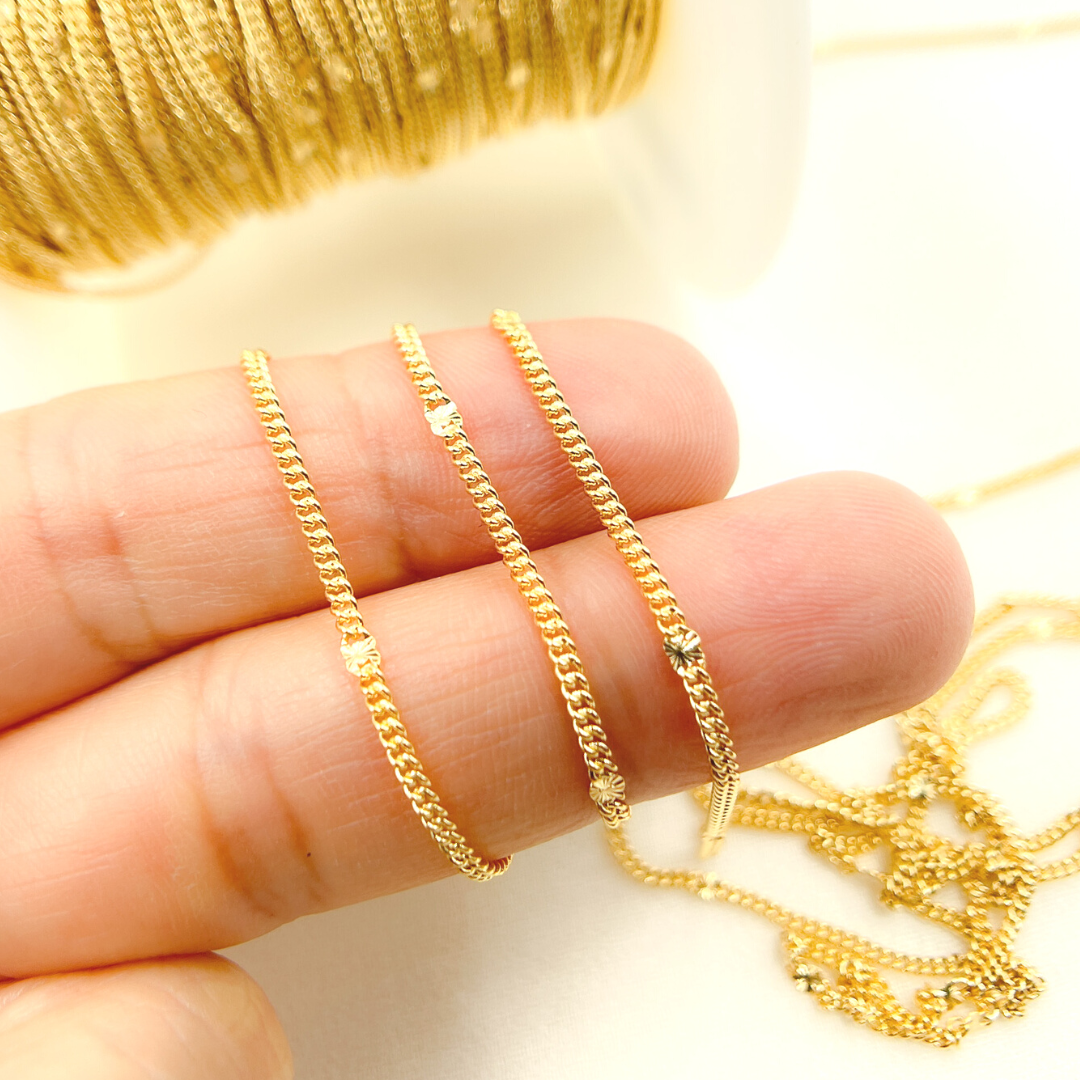 14k Gold Filled Satellite Curb & Diamond Cut Marina Link Chain