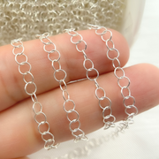925 Sterling Silver Twisted Round Link Chain. 