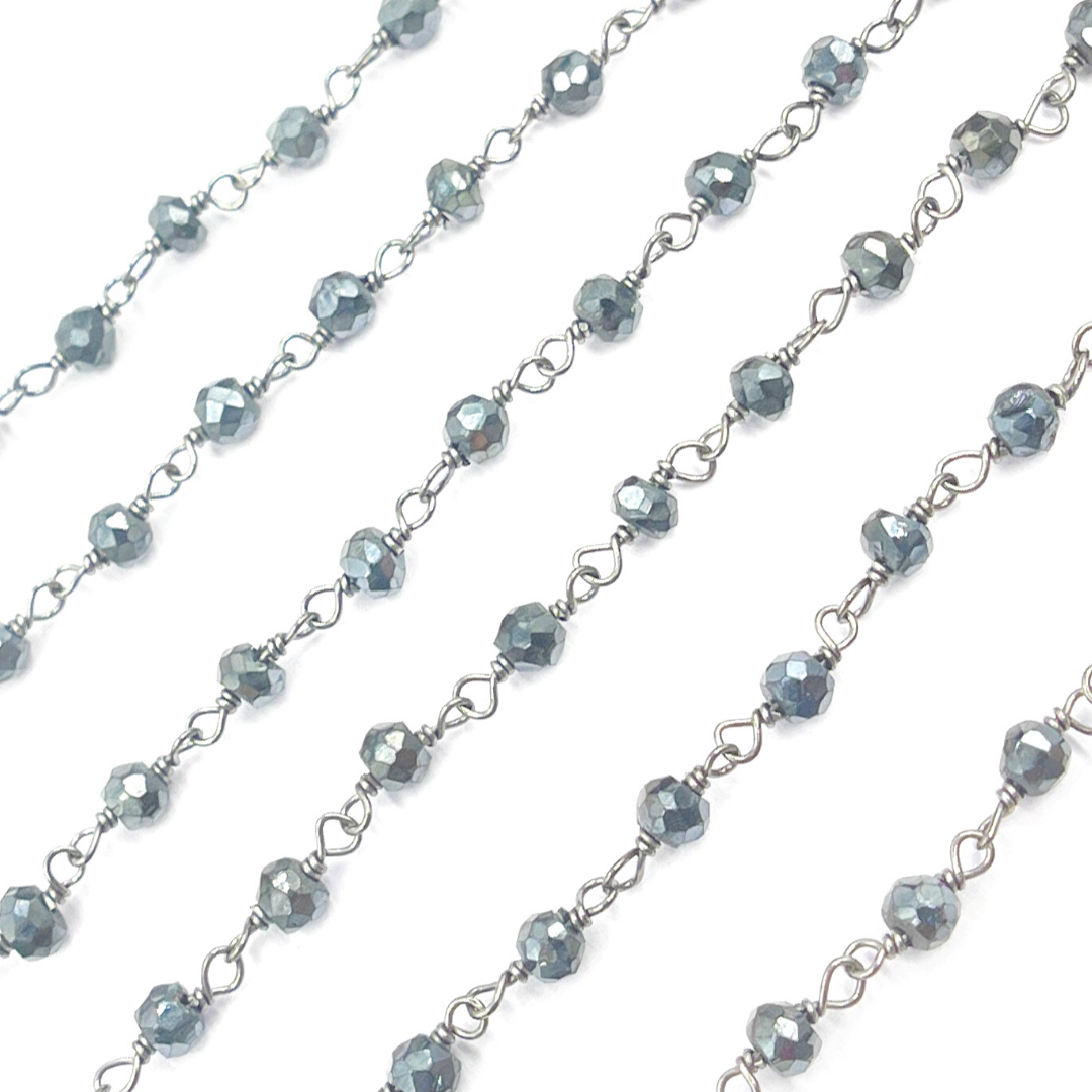 Coated Black Spinel Wire Wrap Chain