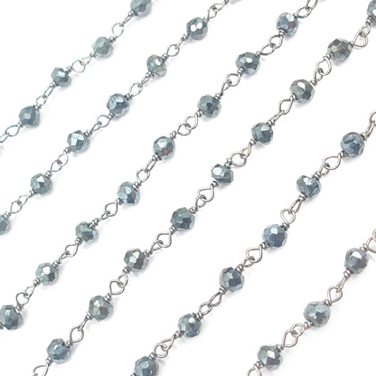 Coated Black Spinel Wire Wrap Chain