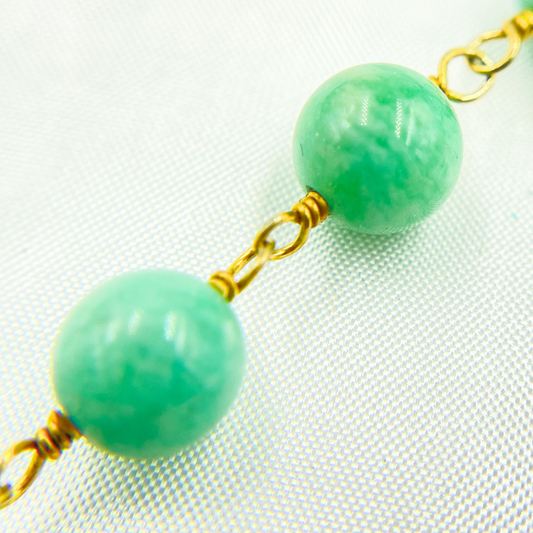 Amazonite Gold Plated Wire Chain