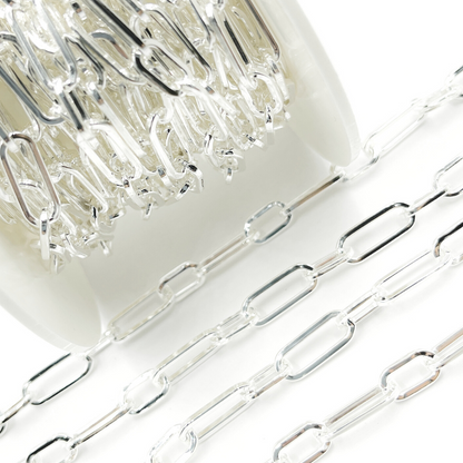 925 Sterling Silver Flat Paper Clip Chain.