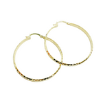 Load image into Gallery viewer, 14K Gold Diamond Cut Hoop Earrings. 