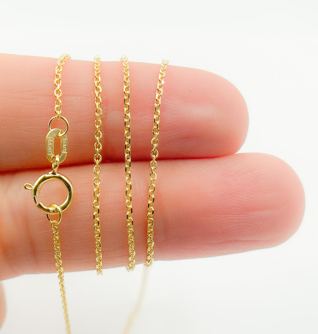 030KFS. 14K Solid Gold Cable Chain