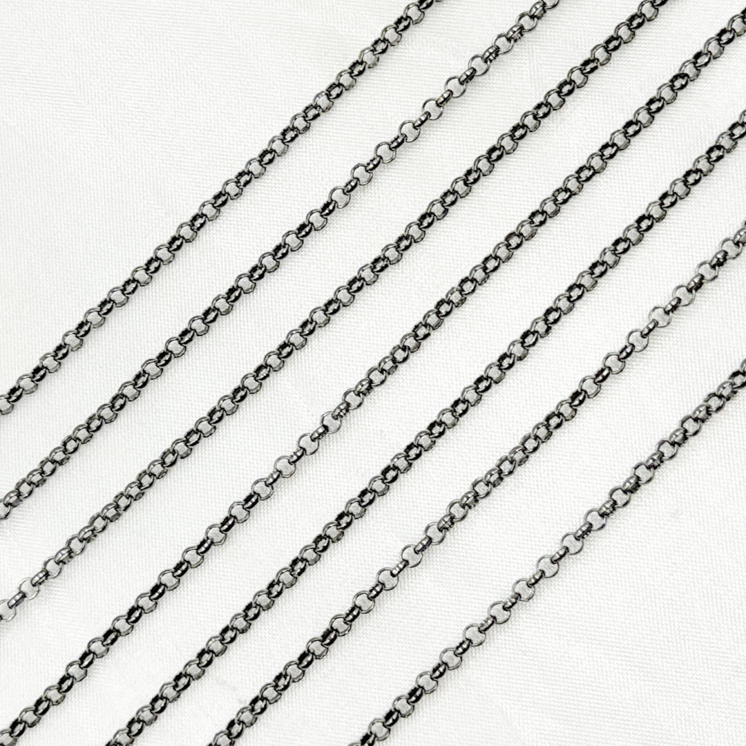 Oxidized 925 Sterling Silver Rolo Chain. V107BR