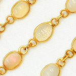 Load image into Gallery viewer, Ethiopian Opal Oval Shape Bezel Gold Plated Wire Chain. ETH11
