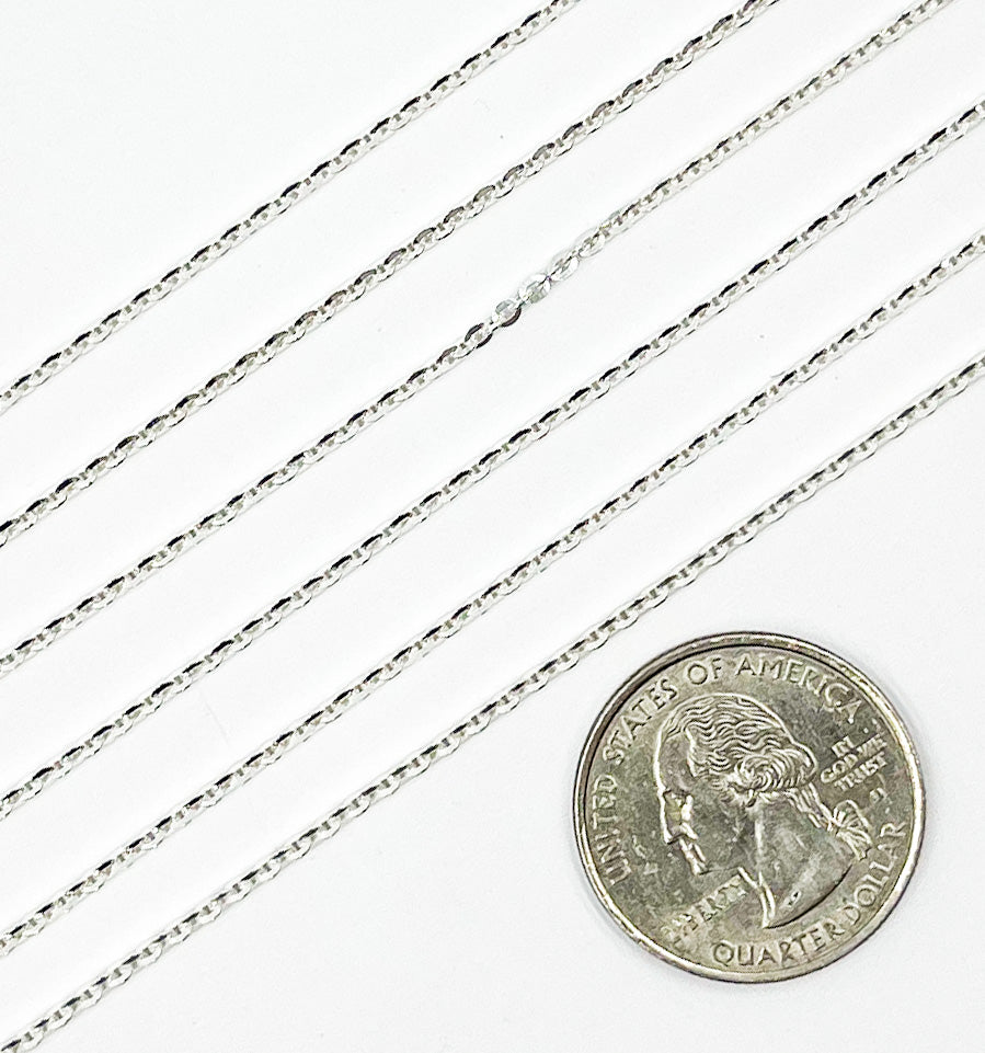 925 Sterling Silver Flat Cable Chain. Z16SS