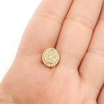 Load image into Gallery viewer, 14K Solid Gold and Diamonds Oval Earrings. 