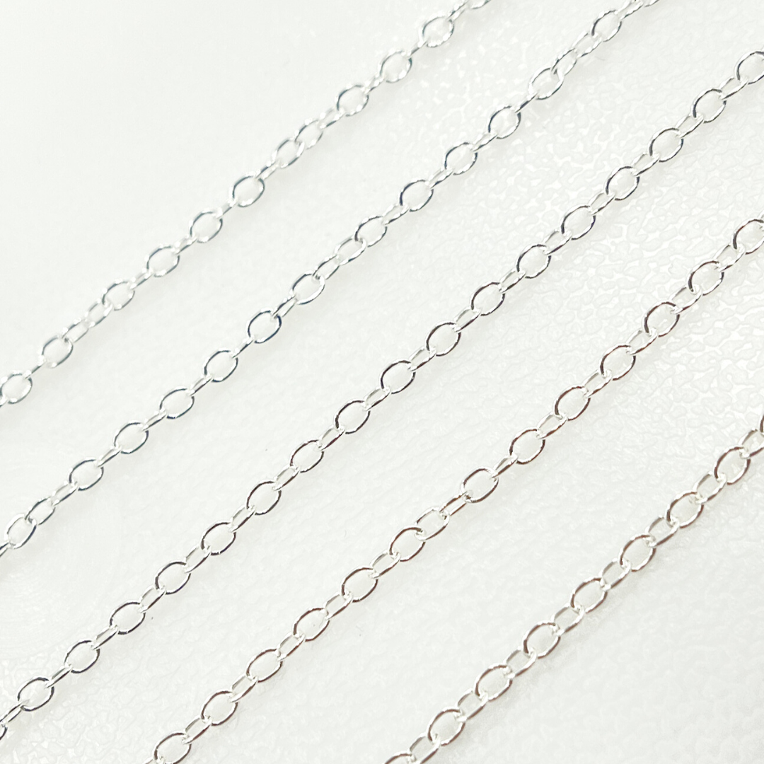 925 Sterling Silver Smooth Oval Link Chain. 