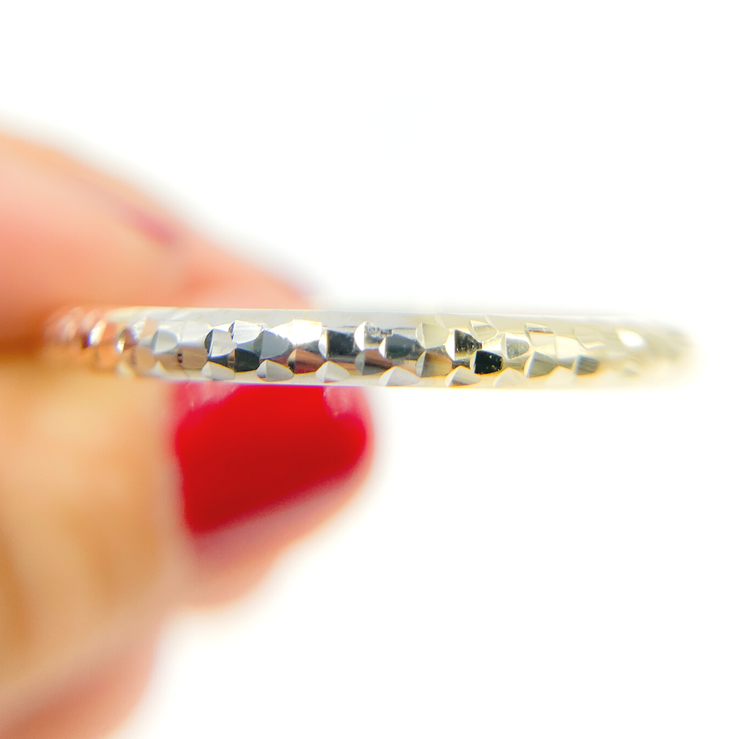 14K Gold Diamond Cut Tri-Color Hoop Earrings. 
