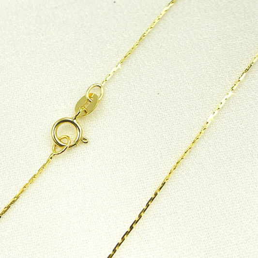 14k Solid Yellow Gold Solid Cable Necklace