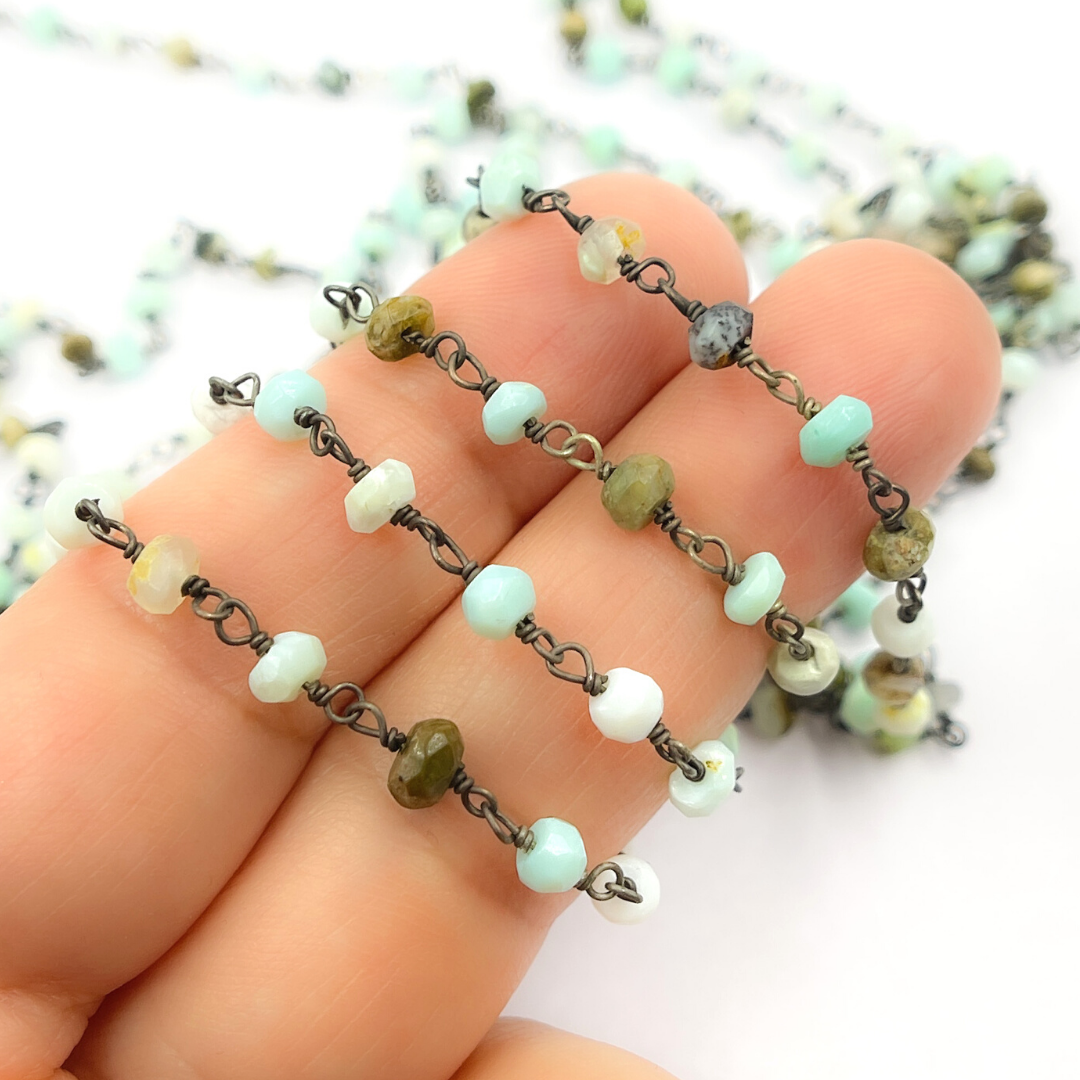 Peruvian Opal Wire Wrap Chain