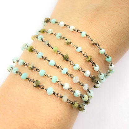 Peruvian Opal Wire Wrap Chain