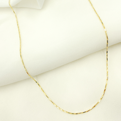 14K Solid Gold Bars Chain