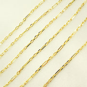 Solid Yellow Gold Diamond Cut Cable Link Chain