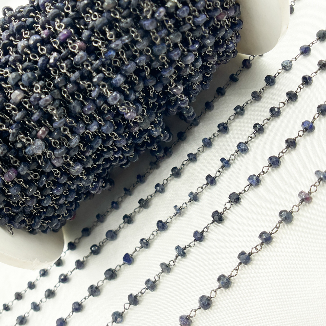 Dyed Sapphire Oxidized Wire Chain. DYS1