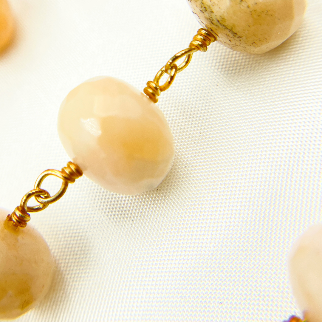 Pink Opal Gold Plated Wire Chain.