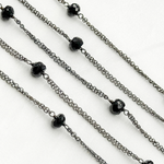 Load image into Gallery viewer, Black Spinel Double Oxidized Connected Wire Chain. BSP30
