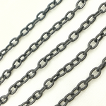 Load image into Gallery viewer, Black Rhodium 925 Sterling Silver Smooth Cable Link Chain. V79BR
