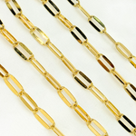 Load image into Gallery viewer, Gold Plated 925 Sterling Silver Flat Paperclip Chain. Y58GP
