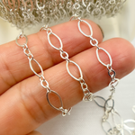 Load image into Gallery viewer, 925 Sterling Silver Flat Oval and Round Link Chain. 738FSS
