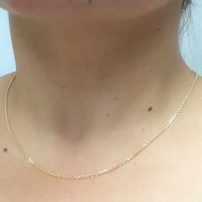 Solid Gold Diamond Cut Cable Link Chain