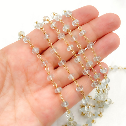 Aquamarine Gold Plated Wire Chain