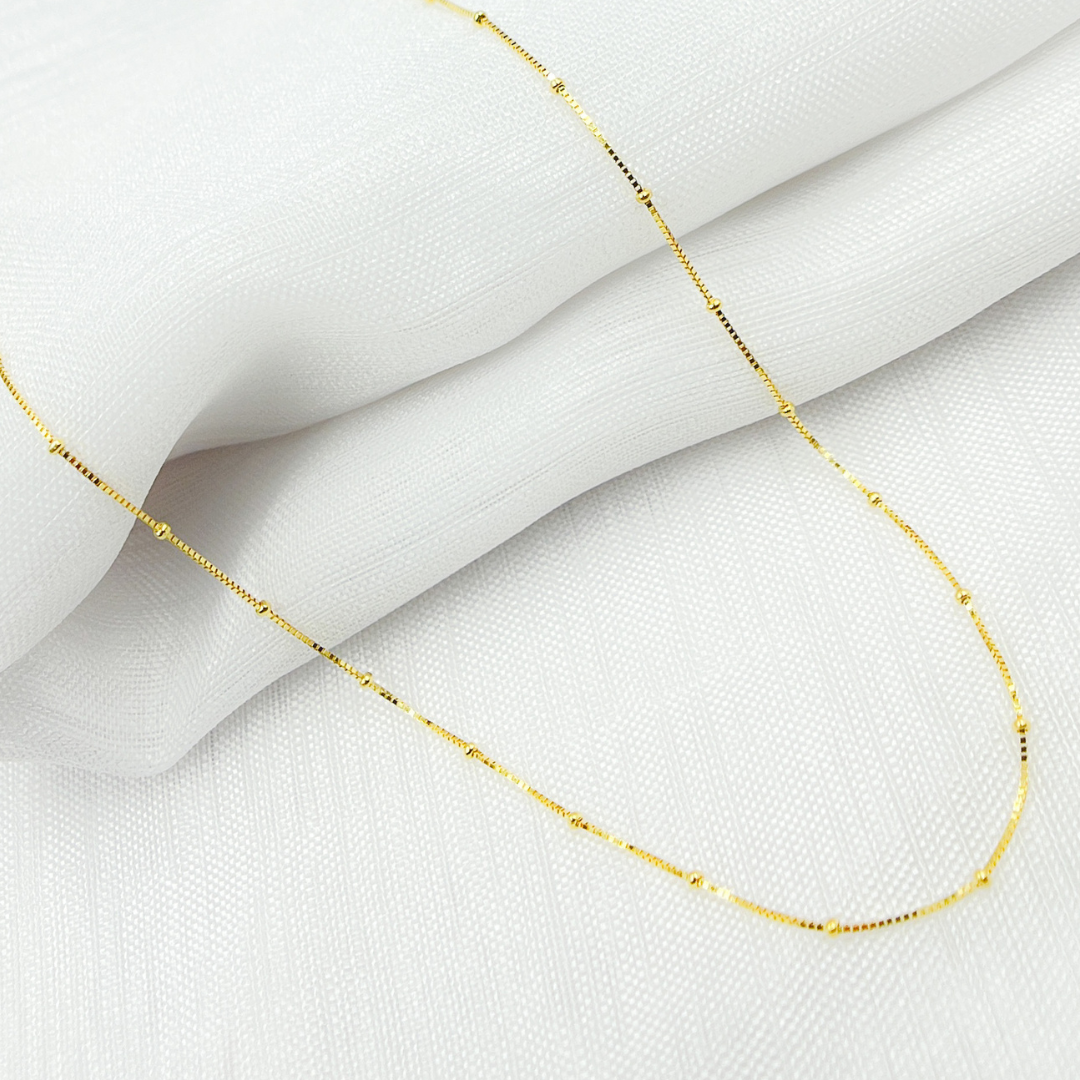 14K Solid Gold Satellite Chain