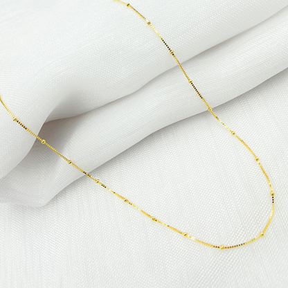 14K Solid Gold Satellite Chain
