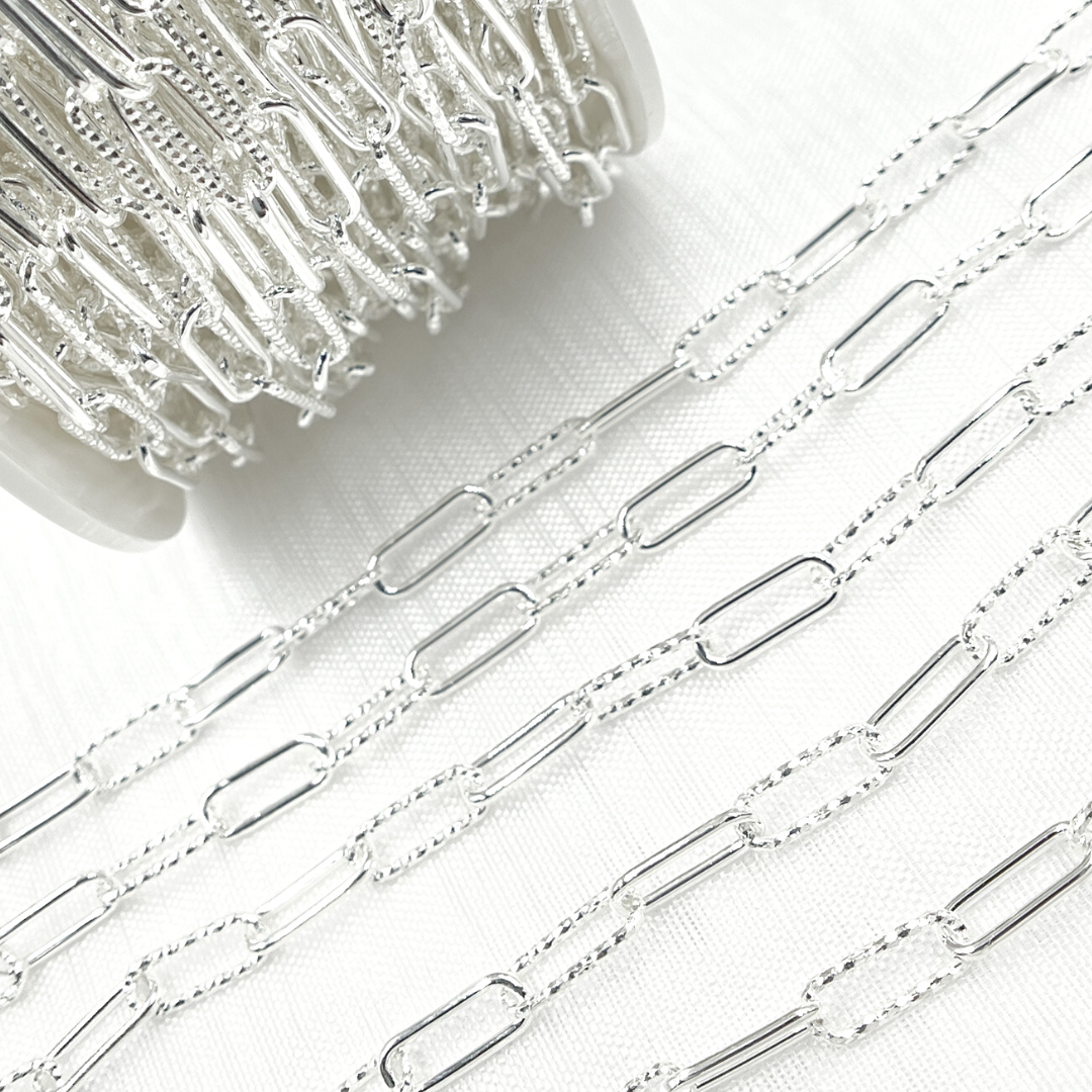 925 Sterling Silver Paperclip Link Chain.