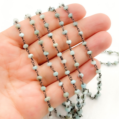 Larimar Oxidized Wire Chain