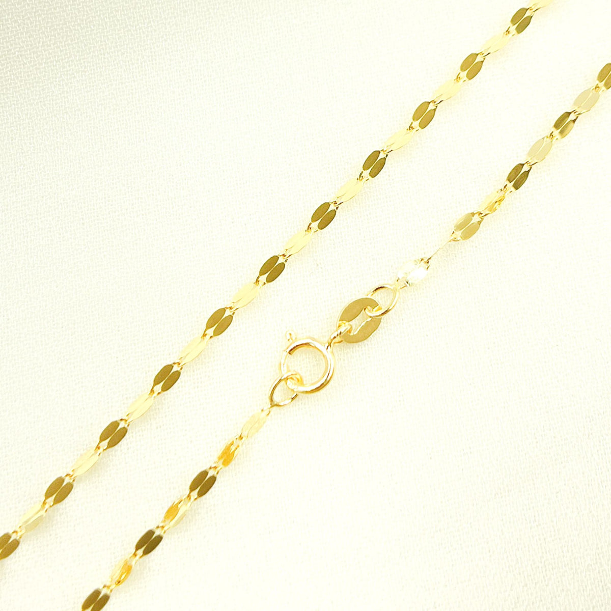 14K Solid Yellow Flat Marina Link Chain