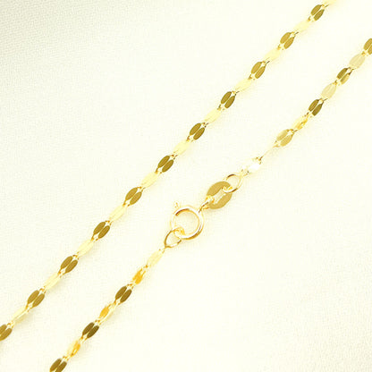 14K Solid Yellow Flat Marina Link Chain