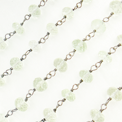 Green Amethyst Oxidized Wire Chain