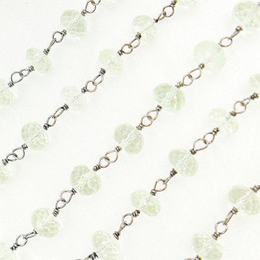 Green Amethyst Oxidized Wire Chain