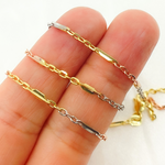 Load image into Gallery viewer, 050R22BQT4P2L603. 14k Solid Gold Tri-Color Bar Chain
