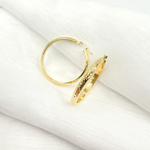 Load image into Gallery viewer, 14K Solid Gold Hollow Diamond Cut Hoop