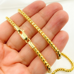 Load image into Gallery viewer, 100FRFDT. 14k Solid Yellow Gold Wheat Chain
