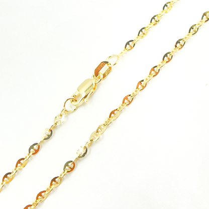 14K Solid Gold Flat Marina Chain