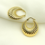 Load image into Gallery viewer, 14K Solid Gold Chunky Croissant Hoop